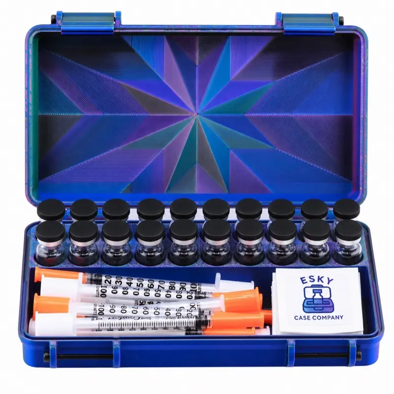 20-Slot 3 ml Vial Case with Syringe & Alcohol Pad Storage | Organizer for GLP-1, Research