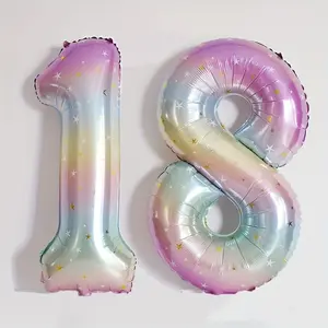 40 Inch Combo Digital Foil Mylar Balloon | Gradient Star Print | Large Jumbo Balloon | Perfect for Birthday Party Decor, Halloween Decor, Christmas Decor | Helium Floatable | Indoor & Outdoor Holiday Celebration Background Prop | Viral Photo Booth Prop