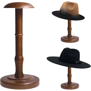 Hat Rack Stand, Rustic Brown Hat Display Stand , Hat Rack Tabletop Cap Organizer and Display Rack, Wig Holder Display Cowboy Hat Rack Hat Organizer for Closet,  Decor