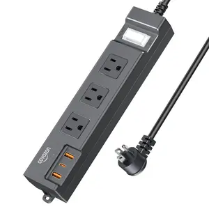 Covozon IPX6 Outdoor Power Strip Weatherproof, Waterproof Surge Protector Flat Outlet Extension Cord