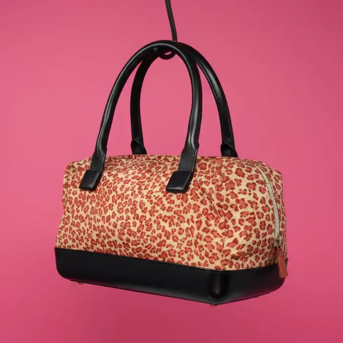 Pre-owned Bottega Leather Shoulder Bags Veneta Leopard Print Nylon