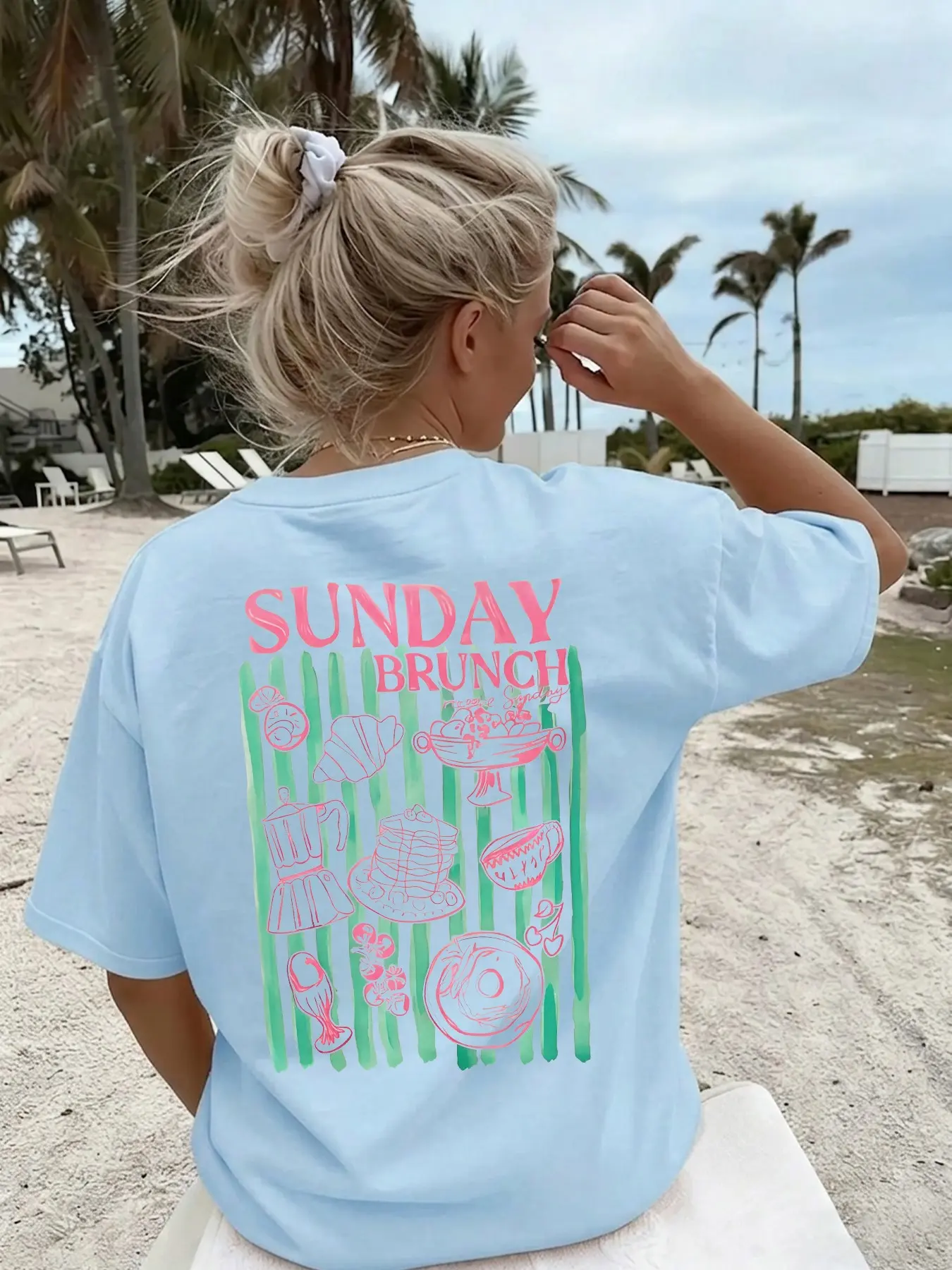 Women's Sunday Brunch Colorblock Striped Print Soft Comfortable Loose Casual Retro American Vintage Inspired Short Sleeve T-Shirt, Gentle Energetic Casual Fashion Top For Summer Weekend Gatherings, Cafes, City Walks And Daily Commute