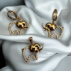 Elephant Theme 18k Gold Electroplated Set