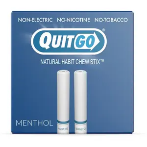 QuitGo Fresh Air Menthol Habit Chew Stick – Plastic Reusable Natural Aid Straw to Curb Cravings & Breathe Freely
