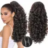 20 in Synthetic Curly Ponytail Extension - Scratch-Resistant Claw Jaw Clip (Scratchproof Clip Resists Wear), Fluffy Natural Soft, Medium Brown Synthetic Fibers, Instant Pony for Dates and Parties, Daily Use, Costumes,sohochic