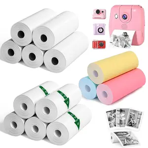 13 Roll Thermal Paper Set, 5 Rolls Thermal Paper, 5 Rolls Adhesive Stickers, 3 Rolls Color Thermal Paper, 57x25mm, Stationery Office Supplies, Ideal for Photos and Stickers, Direct Thermal Sticker