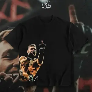 Fields Conor "The Notorious" McGregor Iconic Signature Heavy Cotton T-shirt UFC Pound For Pound Shirt MMA Fan Apparel Pump Cover Direct-to-garment Printing