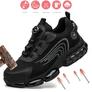 Rotating Button Safety Shoes Men Steel Toe Sneaker Work Shoes Puncture Proof Work Safety Boots Protective Shoes New Fashion Indestructible shoes