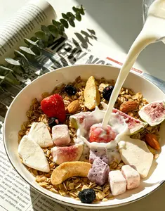 Bundle of 6 Packs Delicious Granola, 3 Flavors, 2 Packs of each ( Matcha, Cinnemon, Original), 12 kinds of Yummy Nutritious Feeze-Dried Fruits.