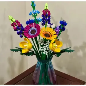 2026 939pcs Flower Bouquet Architectural Decoration Set Romantic Artificial Flower Adult Plant Series Suitable Valentine's Day Gift Birthday Gift
