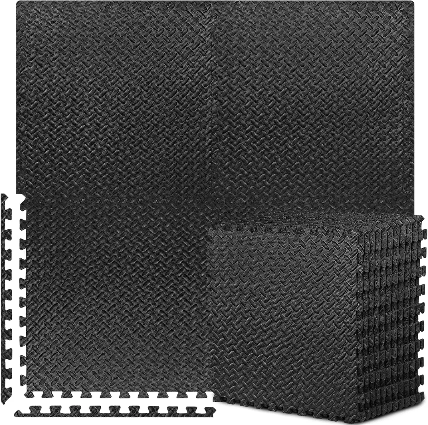Puzzle Exercise Mat ½ in, 20~40 Tiles EVA Interlocking Foam Floor Tiles for Home Gym, Mat for Workout Equipment, Kids Puzzle Exercise Mat Yoga 12" x 12"