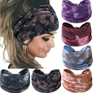 Fashionable tie dye headband for yoga, fitness, and running-unisex sports hairband for support and style