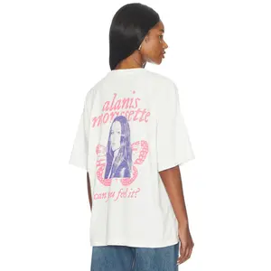 Junk Food Can You Feel It The V-neck Hockey Tee in Vintage White