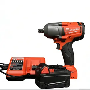 Milwaukee 18V Cordless Electric Wrench 900N.M Brushless Impact Wrench 12.0Ah Battery for Woodworking & Heavy-Duty Tasks with 1 Battery & 1 Charger