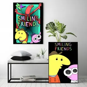 animated series Smiling Friends Poster HD Heavy-Duty Self-Adhesive Waterproof Wall Decor – Tool-Free Install, Durable & Reusable Conceals Wall Flaws | Elevates Home Style | Ideal for Living Rooms, Bathrooms & Kitchens