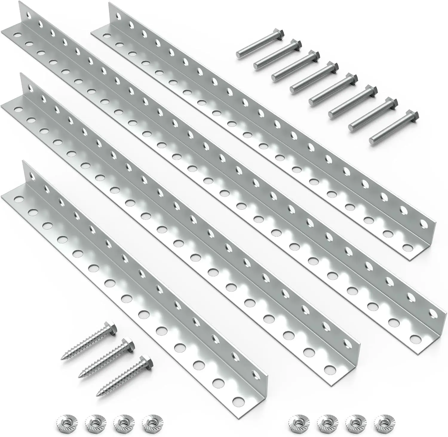 Galvanized Garage Door Opener Hanging Bracket Kit | Universal Installation Hardware Set, Includes Angle Iron Brackets, Garage Door Opener Not Included