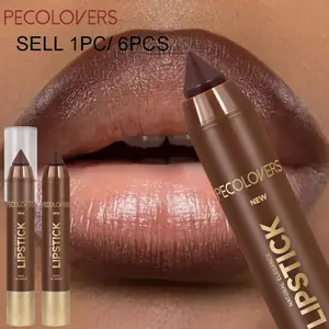 1pc/6PCS Lipstick Pen Contour Tint, Long-Lasting Smooth Matte Lipliner, High Pigmentation, Single Item Pack, Beauty Makeup Cosmetics
