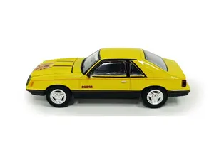 1979 Ford Mustang Cobra Fastback - Bright Yellow w/ Cobra Hood Graphics (GL Muscle Series 30) Diecast 1:64 Scale Model - Greenlight 13370C