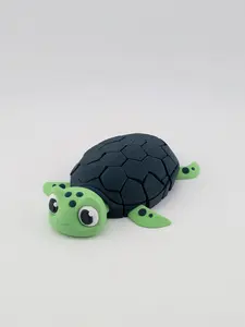 Hex Mesh Flexi Turtle Keychain Charm Sparkle Edition 4 Inch Pocket Size Flexible Hex Pentagon Shell Bright Yellow Green Flippers Fidget Friendly Collector Approved Kid Safe Ages 3+