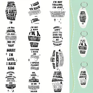 UV DTF 60 Pictures Per Set Of Decorative Transfer Paper 3D citation Waterproof Motel keychain Hospital Gifts And Crafts