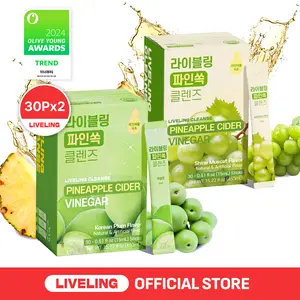 [Fullight Official] Liveling Daily ACV Cleanse Drink Sticks [2-Pack Duo] — No Added Sugar, Low-Calorie & On-the-Go Sticks — Helps Support Digestion & Post-Meal Comfort — 60 Sticks Total