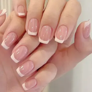 24 Pcs Cute Nail Art Set for Women Girls, Perfect for Dates Parties Gatherings, Stand Out Light Luxury Fashion French Style Glitter Nails