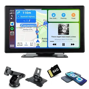9 Inch HD Touchscreen Car Stereo with Backup Camera, Compatible with Carplay (Wireless) Screen for Car, Mirror Link, GPS Navigation, Voice Control, AUX Compatible with All Vehicles