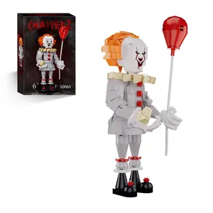 BUILDIFY Pennywise Clown Building Block Figure It Creative Halloween Collectible Birthday Gift for Kids Teens Adults (299Pcs) Compatible with Lego Horror Movie Fans Collectible Block Kit