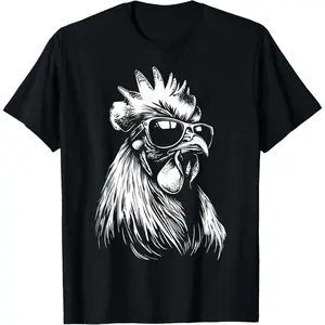 Rooster Chicken Sunglasses T-Shirt