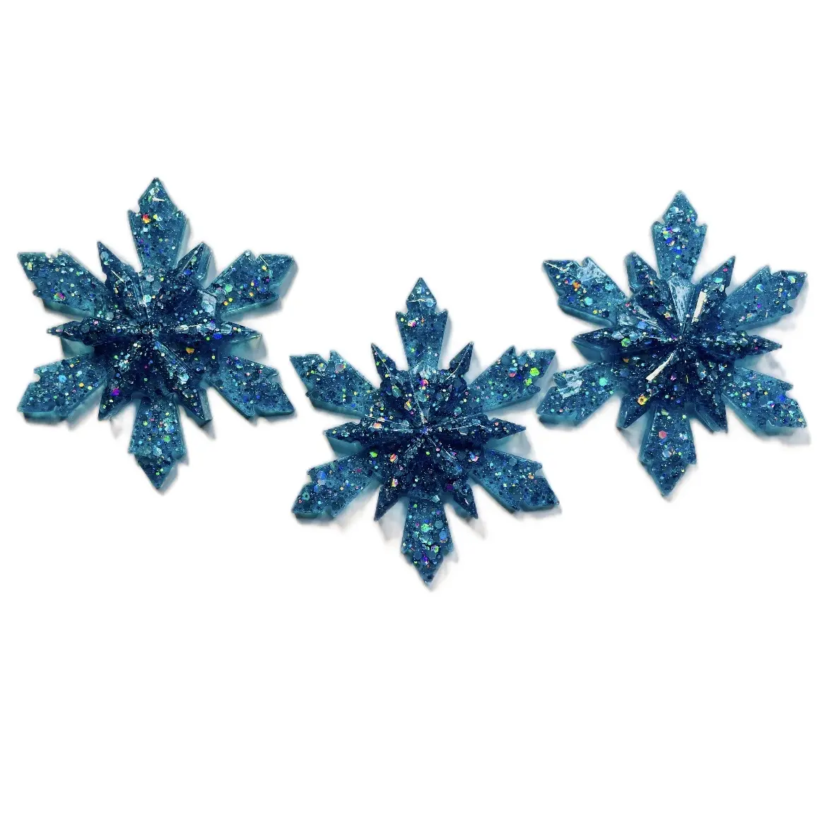 Epoxy Snowflake Ornaments - Set of 3