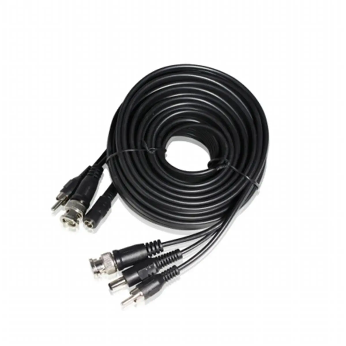 212 MAIN Prebuilt Plug Siamese Wired Digital Cable - w-vpa2008 BNC Video, 5.5mm Power Supply, RCA Audio Connections, 25ft, AWG22 Gauge, for Surveillance Security Cameras/Recorder Connection