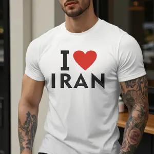 Premium Heavyweight 100% Cotton Short-Sleeve Round Neck Streetwear Tshirt, Unisex Top for Iran-Themed Festive & Party Supplies, Women's Clothes Casual Crew Neck Tee