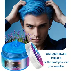 Rozino Hair Color Wax 120g Blue Disposable Wax for Temporary Hair Dyeing Quick Coloring Styling with Natural Pigments Beeswax & Jojoba Oil for Vibrant Results