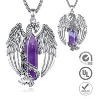 Roaring Phoenix Amethyst With 24" Rope Chain