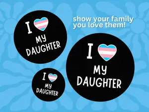 trans pride i love my kid pin, pro trans rights button, trans inclusive family pin, affirming parent pride gift
