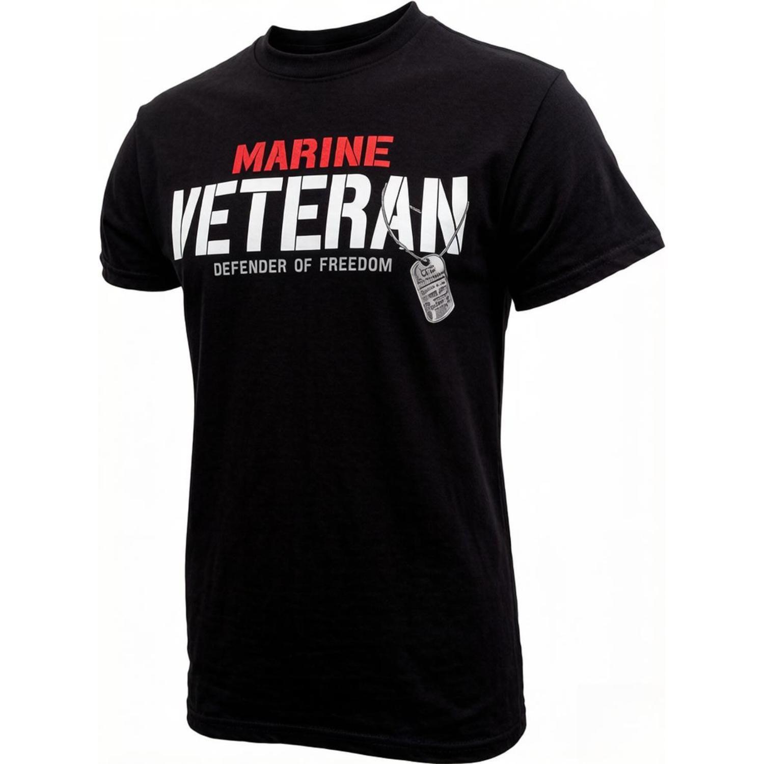 Marine USMC Men's Veteran Defender T-Shirt (X-Large),Black
