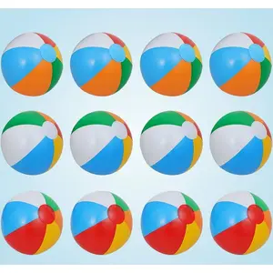 Inflatable Beach Balls 12 Pack – 10" Rainbow Pool Toys for Kids, Summer Water Games, Beach, Birthday Party & Outdoor Activities
