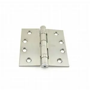 Stanley Security  4 x 4 in. Steel Full Mortise Ball Bearing Standard Weight Square Corner Hinge, No. 068261 Satin Chrome