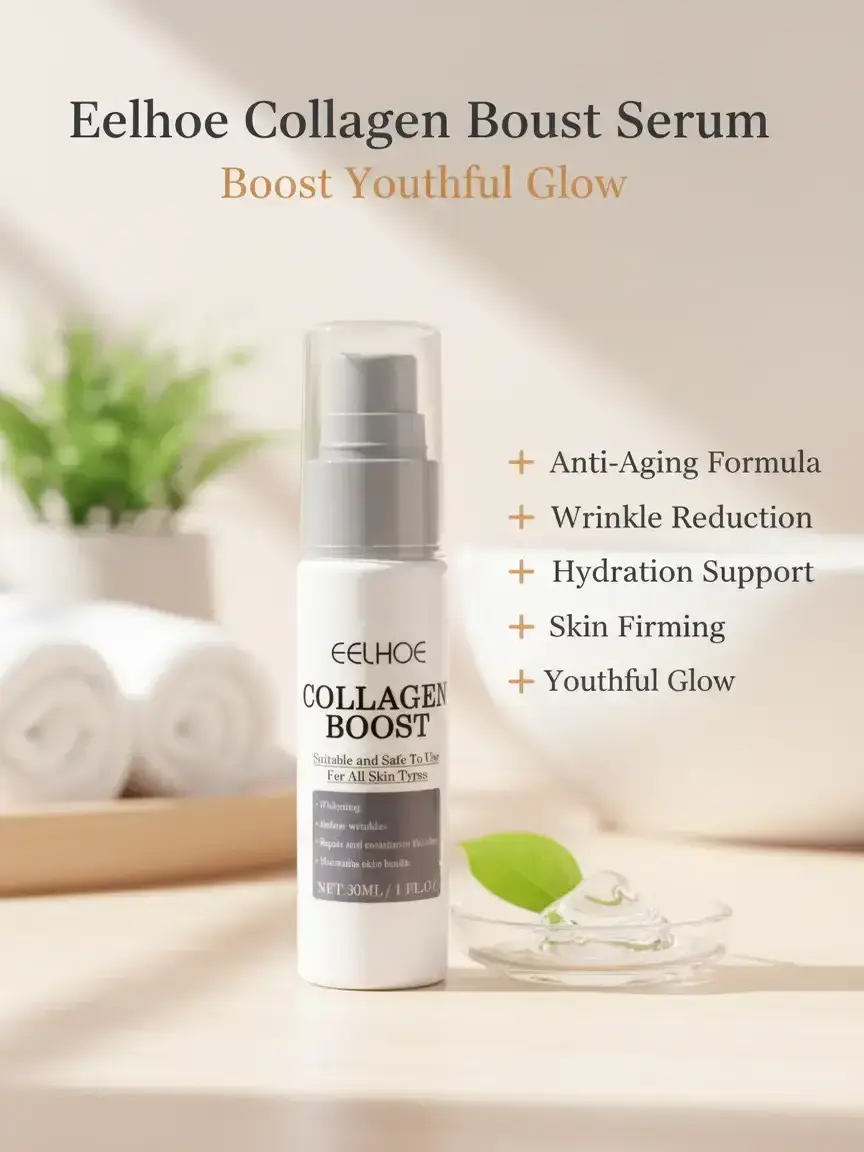 EELHOE Collagen Boost Anti-Aging Serum, EELHOE Collagen Boost Serum, EELHOE Collagen Anti-Wrinkle Cream, Anti Aging Serum For Women, Collagen Booster for Face with Hyaluronic Acid
