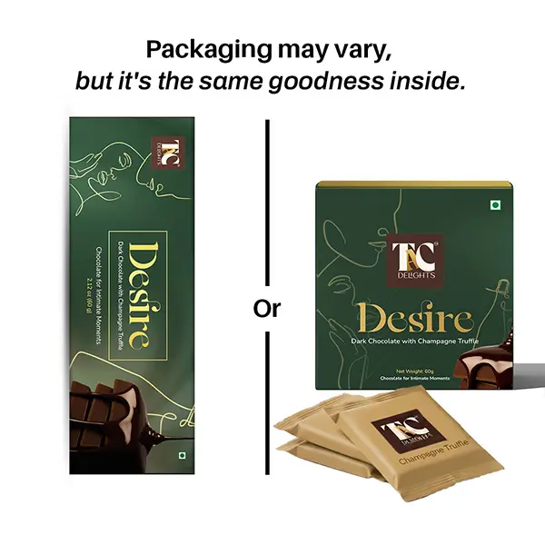 TAC Delights Wellness Chocolate – Luxury Dark Chocolate Bars – 1 Box (3 Bars) – 2.12 oz – Champagne Truffle Flavour – Supports Mood & Everyday Wellness – Natural Dessert Snack