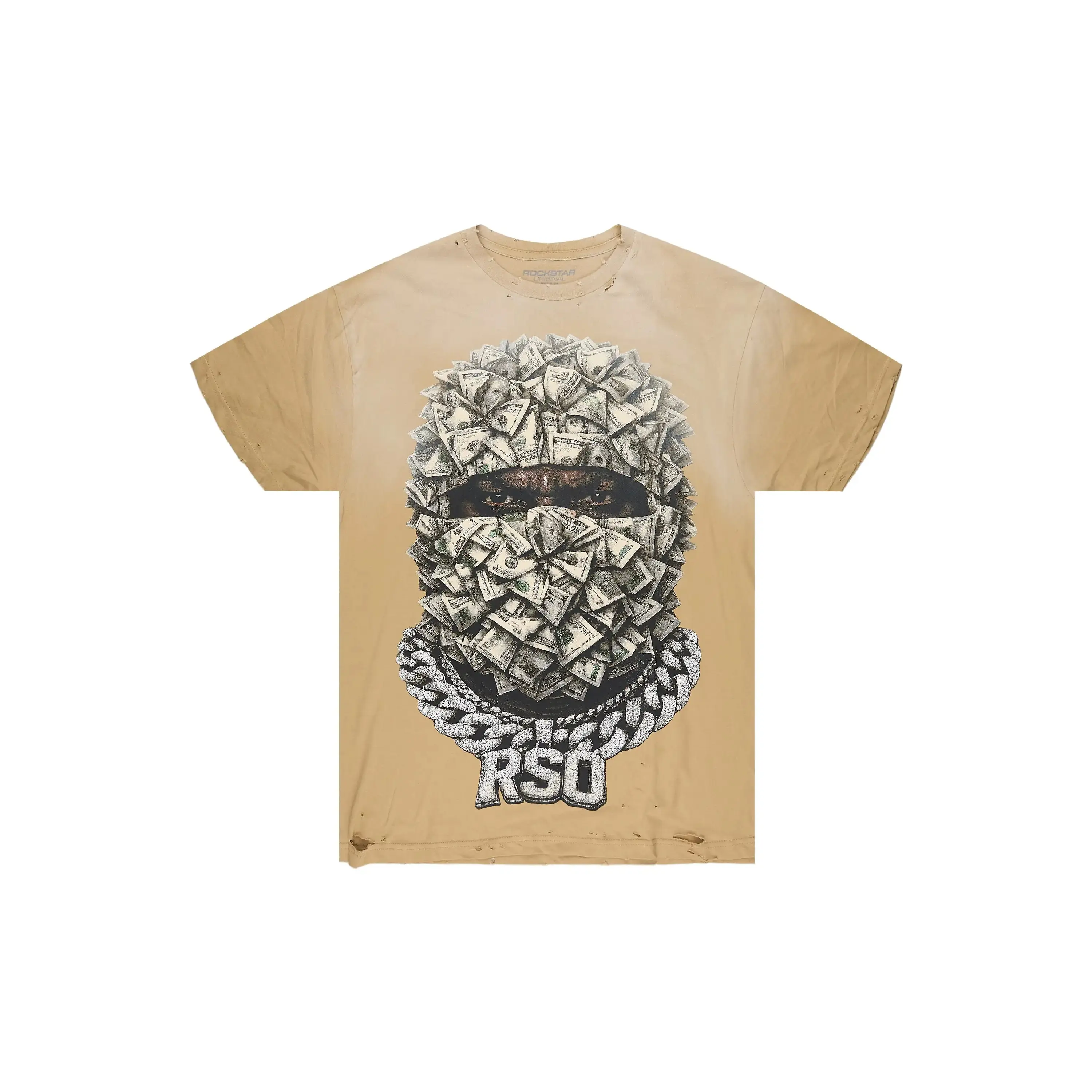 Kairox Beige Oversized Graphic T-Shirt
