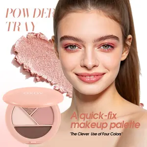 Four Color Powder Palette Blendable Glitter Powder Makeup Essentials for Daily Use Versatile Cosmetic Tool Perfect for Blending Shades Ideal for All Skin Types Multicolor Powder Palette