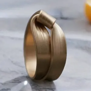 Creative Retro Knotted Golden Ring Elegant and Versatile for Banquets Parties and Daily Wear Ideal Birthday Gift for Stylish Girls