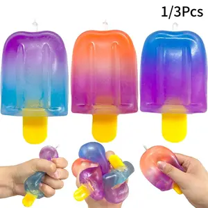 1/3 Pack Squeeze Ice Cream Toy, Squishies, Sensory Stress Relief Toy, Unisex Compression Ball, Birthday Party Gift, Summer Sensory Relaxation Toy