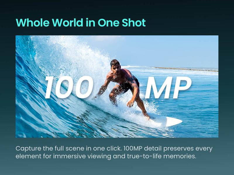 Xtra Sphra360 360 Camera, 8K Panoramic Video, 1-Inch Sensor Equivalent, 100MP High Resolution, Waterproof Action Camera, 105GB Built-in Storage, Bullet Time, Broad Compatibility, Vlog