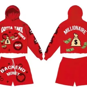 Backend Money “Millionaire” Hoodie Short Set two-piece set