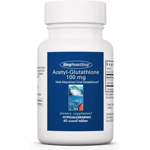 Acetyl-Glutathione S-Acetyl-L-Glutathione 100mg Well-Absorbed Antioxidant Immune Support Hypoallergenic Scored Tablets 60 Count