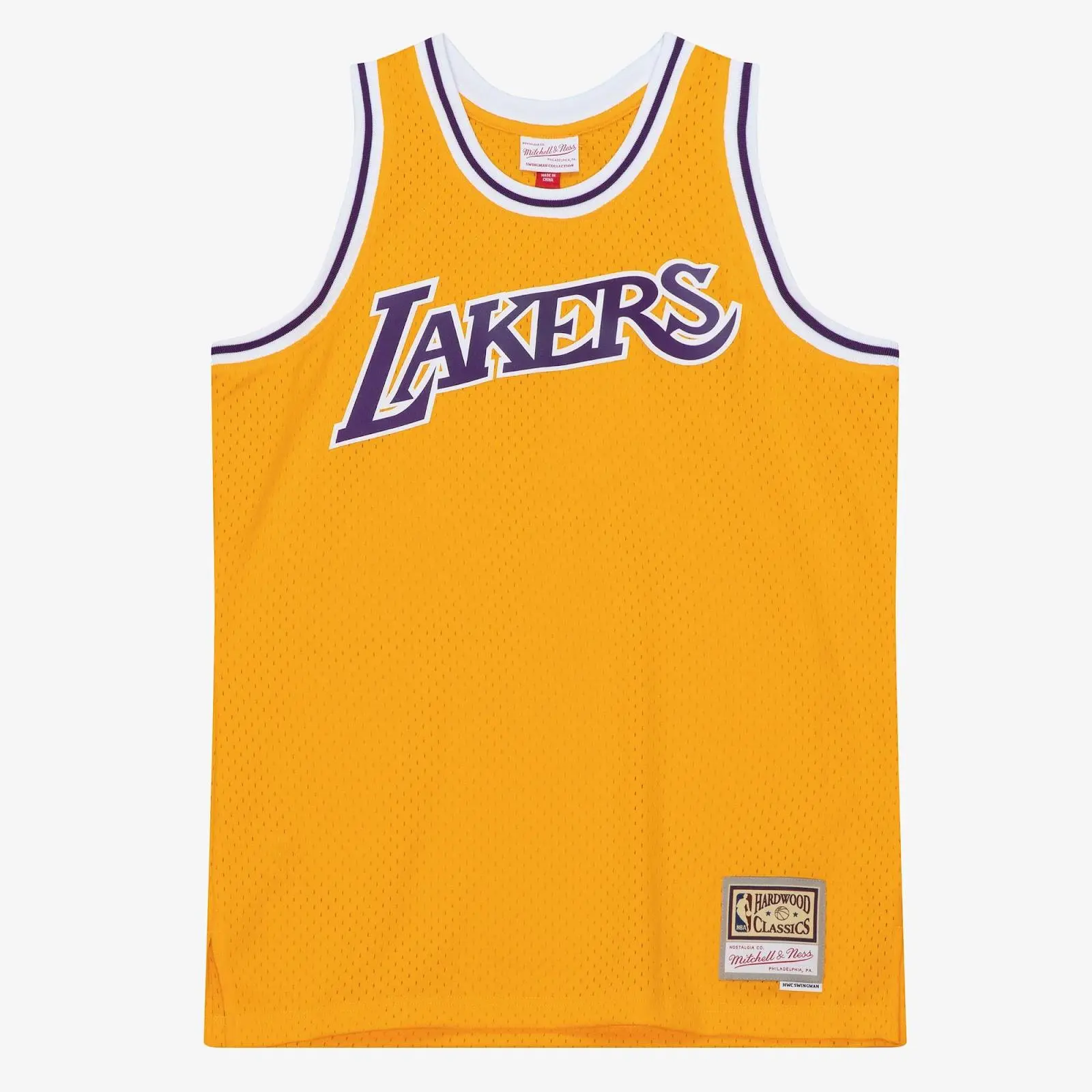 Los Angeles Lakers Gold Swingman Team Jersey NBA Throwback Basketball Hardwood Classics Fan Gear Mitchell & Ness