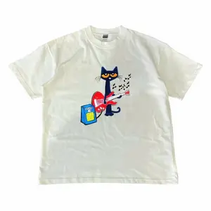 Pete the Cat Playing Guitar Shirt, Baby Tee Graphic Shirt - Menswear Top Tshirt Streetwear party's shirt