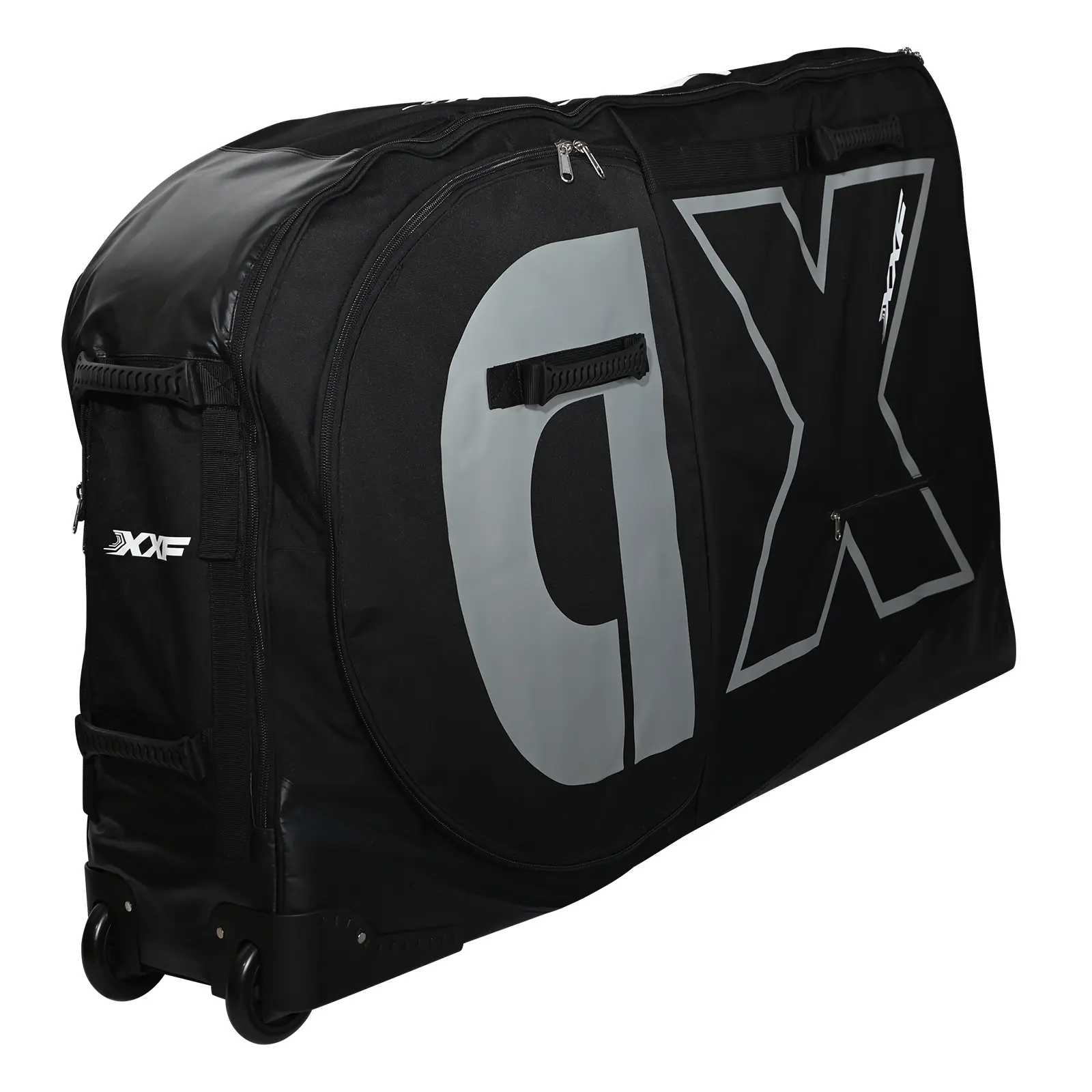 Exquimac Bike Travel Case - Pro Oversize Bicycle Transport Bag for 29" Mountain Bikes, Air Flights, Waterproof Nylon, 4 Aluminum Bars, Wheel Protection Tubes, YKK Zippers, Foam & Honeycomb Padding, PE Panels, 55.12×10.63×31.5 inches, 24/7 Customer Service